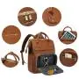 LOVEVOOK 2022 OEM ODM Soft PU Leather Travel Backpack Purse Custom Mens School bags 14 15.6 17 inch Large Laptop Backpacks Women