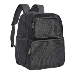 Beach Travel Outdoor Sports Large Capacity Mesh Backpack Black Semi-transparent College Bookbag Backpack