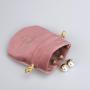 Custom Embroidery Ellipse Velvet Jewelry Earring Necklace Storage Bag Mini Packaging Drawstring Velvet Jewelry Pouch