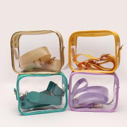 Keymay Hot Sale 9 Colors RTS Stock Stadium Concert Approved Women Casual Crossbody Bag Clear Shoulder Bag Clear PVC Stadium Bags