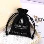 Custom Screen Printing Black Cotton Canvas Pouch Drawstring Gift Cosmetic Dust Canvas Packing Bag