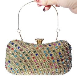 New Arrival Rhinestones Women Bags Chain Shoulder Handbags Party Wedding Day Clutch Purse Evening Bags Handbags For Ladies pochette femme