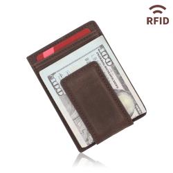 Factory Wholesale Crazy Horse Leather Card Holder Wallet Genuine Leather Men Card Holder