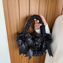 2024  Fashion Hand Woven Basket Tote Bucket Evening Bags Banquet Hand Crossbody Bag Woman Party Evening Purse sac tendance 2024