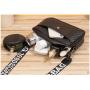 HR710 Printed Wide Shoulder Strap Crossbody Bag with Coin Purse Women Wave Pattern Embroidered Bag PU Leather Phone Storage Bag