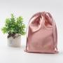 Recyclable Custom LogoSoft Silk Stain Fabric Drawstring Packaging Bag For Jewelry Satin Bundle Bags