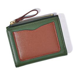 HR589 New Women's Wallet PU Leather Short Contrasting Colors Card Holder Women's Small Simple Lightweight Girl's Coin Purse