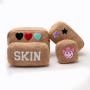 Keymay RTS Stock Fast Shipping Embroidery Chenille Letter Patches Cosmetic Bag Teddy Patch Letters Teddy Makeup Bag Fluffy Bag