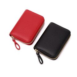 ZR118 RFID Anti-theft Brush Organ Male and Female Card Holder Card Bag Zipper Small Wallet Driver's License Bag