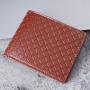 ZR551 Men Short Wallet Lattice Card Holder Card Positions Case Frosting Purse Retro Money Clip Billfold Dollars PU Open Wallet