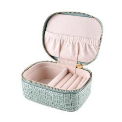 wholesale portable PU Leather Crocodile Print jewelry bag bracelet accessories ear studs ring Jewelry storage box