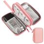 Pink Small Electronics Carrying Case Bag Travel Gadgets Organizer Pouch for Tech & Accessories