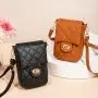 Embroidered mobile phone bag 2024 ladies crossbody bags female diamond lattice embroidery women's shoulder bag
