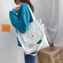 Women's Large-Capacity Portable Tote Shoulder Bag New Korean Style Fashion Printed Messenger Bag Canvas Shopping Bag