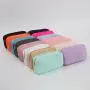 RTS Hot pink zipper cosmetic bag embroidery letters make up bag chenille letter patches nylon pouch nylon bag