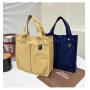 Gelory New Arrivals Multifunction Portable Practical Solid Color Stitching Lunch Bag Canvas Tote Bag With Multi-pocket