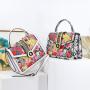 2024 new fashion women handbags quality printing PU designer female bags wholesale products ladies shoulder bags luxury 25 cm