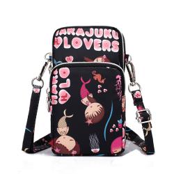 Custom Casual Mobile Shoulder Bag Women's Wrist Customs Wallet Cute Anime Oxford fabric mobile phone bag Cartoon Girl's ca bag