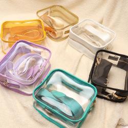 Keymay Rts Stock High Quality Transparent Pvc Clear Crossbody Bag Stadium Approved Crossbody Phone Bag Shoulder Bags for Women