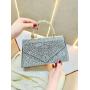 New Fashion Retro Full Pearl Chain Small Square Dinner Bag Rhinestone Handbag Crossbody Evening Bags Women Clutches