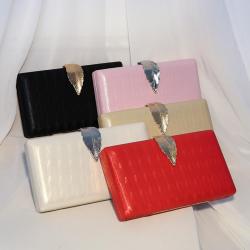 New metal leaf banquet bag with printed patterns for women's crossbody small square bag ladies evening clutch bag