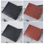 ZR551 Men Short Wallet Lattice Card Holder Card Positions Case Frosting Purse Retro Money Clip Billfold Dollars PU Open Wallet