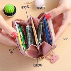 New fashion pu leather ladies wallet female short cartoon cute bear tassel female student coin purse woman wallets