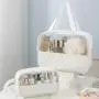 Custom Logo Transparent Make Up Bag Portable Beauty 3pcs Clear Makeup Set Bag Organizer trousse de toilette voyage