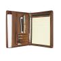 Custom Zipper Padfolio Folder A4 Notebook Leather Cover Agenda Planner Leather Padfolio Organizer With 3 Ring Binder