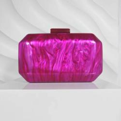 Luxury Marble Acrylic Box Women Shoulder Bag Dinner Wedding Handbag Evening Portable Bags Clutch red blue 2024