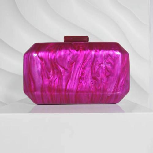 Luxury Marble Acrylic Box Women Shoulder Bag Dinner Wedding Handbag Evening Portable Bags Clutch red blue 2024