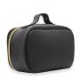 Luxury Makeup Bag Cosmetic Case Storage Black Saffiano Leather Handle Organizer Portable Wash Travel Toiletry Kit For Ladies