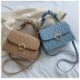 2023 Pleated Women's Bag Texture Pu Diamond Lattice Embroidered Thread Pearl Handbag Solid Color Single Shoulder Messenger Bag