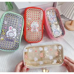 BD052 Simple Student Pencil Bag Cute Large Capacity PVC Transparent Pencil Case ins Zipper Pencil Box New Fashion