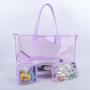 Low MOQ 10 Bright Colors Waterproof Beach Tote Large Clear PVC Handbag Women PVC Tote Bags Transparent Bag