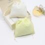 Custom Logo Printed Quilted Cotton Perfume Pouch Small Cotton Bag For Gift Jewelry Packaging Luxury Drawstring Cotton Bag