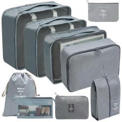 ISO BSCI Factory Travel Luggage Organizer Bags Set Packing Organizers 8 PCS Compression Packing Cubes for Suitcase