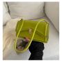 2024 New Lock Simple Fashion Large-Capacity Underarm Bag Portable Single Handle Square Tassel Candy Color Zipper Closure Chain