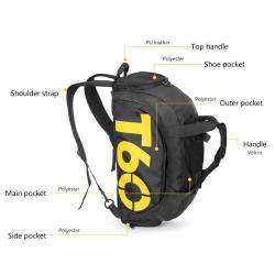 Personal Packing Customized Gym Duffle Bag T60 Compression Luggage Organizers Black Backpack Waterproof Sports Travel Bag
