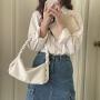 2024 Design Twist Handle Handbag High Quality PU Leather Bright Color Messenger Bag Detachable Chain Shoulder Bag Women