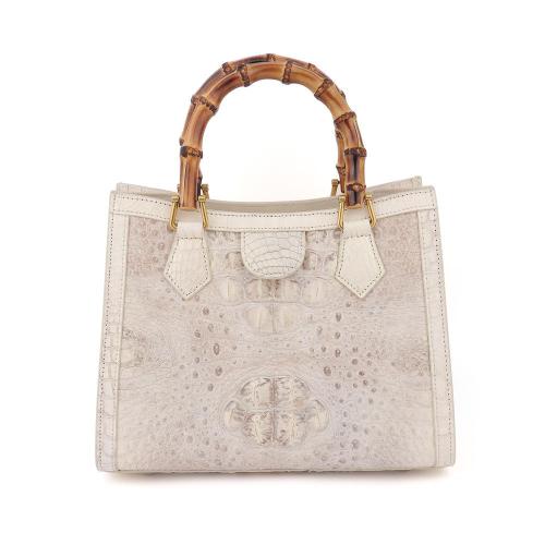Sac A Main Lux Bolsa De Mano Custom New Style Bamboo Handle Genuine Crocodile Leather Women Handbags Shoulder Crossbody Bags
