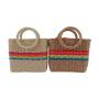 Custom 2024 Handmade Woven Straw Beach Bag For Summer Women With Colorful Handle Design