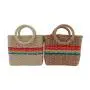 Custom 2024 Handmade Woven Straw Beach Bag For Summer Women With Colorful Handle Design