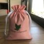 White Pink Matt Satin Cosmetic Drawstring Bag Thick Satin Cosmetic Pouch