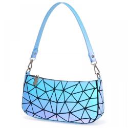 LOVEVOOK custom hot sale small PU shoulder Bags Holographic Reflective Crossbody Bag Wallet geometric luminous women purses