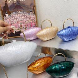 2024 Custom New Arrival Designer Acrylic Box Pearl White Women Wedding Clutch Bag Evening Bags