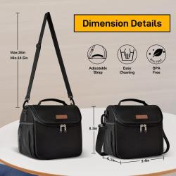 Insulated Lunch Bag for Women Reusable Lunch Box Cute Cooler Tote with Adjustable Shoulder Strap for Work Picnic or Travel