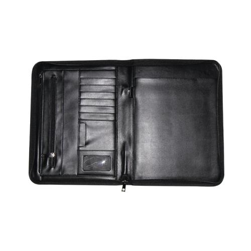 Wholesale products china customized A4 A5 document folder black PU leather planner business notebook portfolio for promotion
