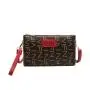 Ladies handbag 2024 ladies printed shoulder crossbody bag fashion casual mobile phone bag double zipper wallet