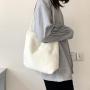 2024 New Women's Bag Customized Logo Women's Plush Handbag Tote Bag Cute Student Shoulder Bag